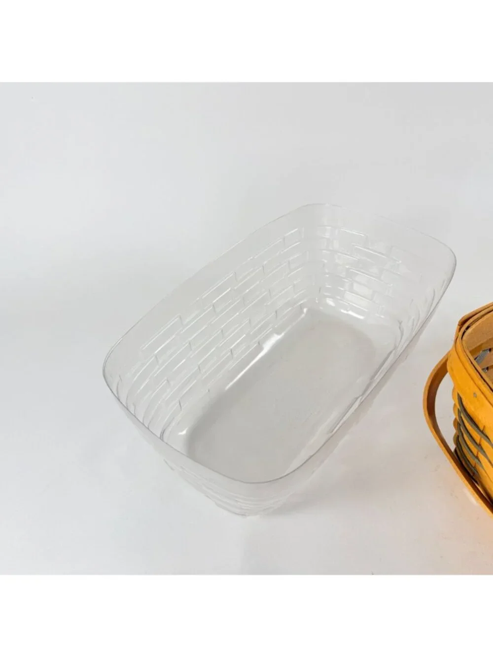 Longaberger 1996 Heritage Collection Basket w/Plastic Protector Rectangle USA